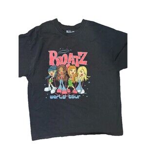 Bratz World Tour 2001 Black Graphic T-Shirt All Four Dolls — Size XL